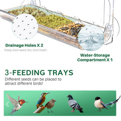 SUNALLY bird feeder with food compartments