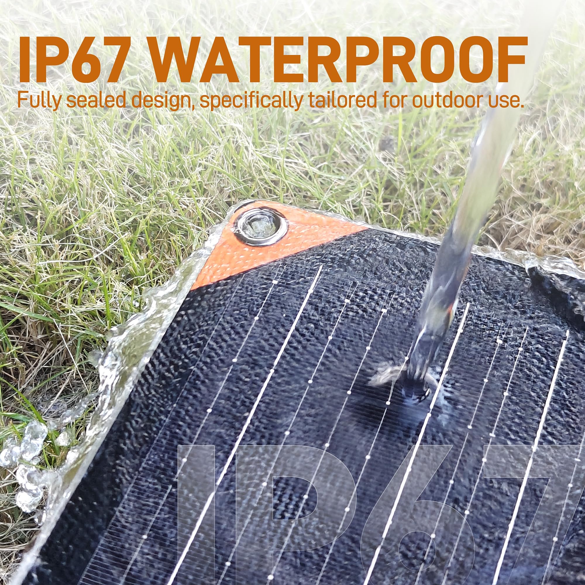 SUNAPEX 20W solar charger with accessories laid out