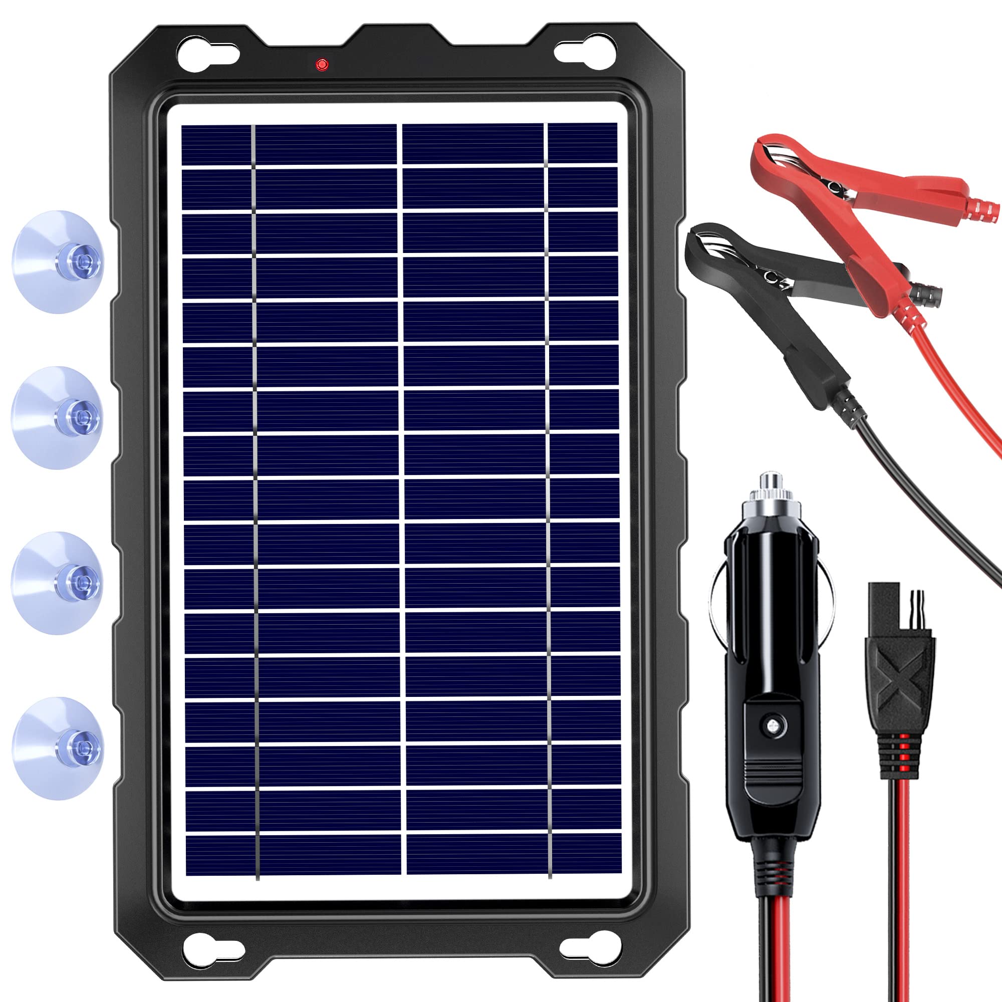 SUNAPEX 8W Solar Car Battery Charger front view