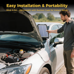 SUNAPEX solar charger installed on car window