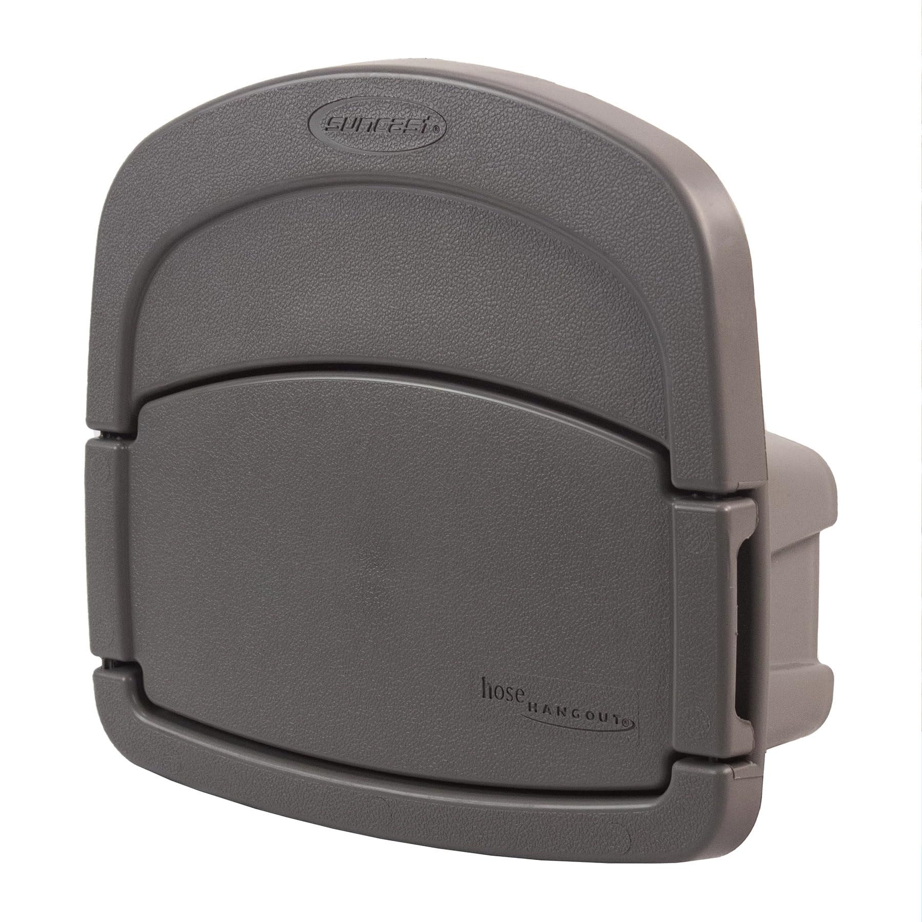 Suncast Deluxe Hangout Hose Hanger Stoney Gray front view