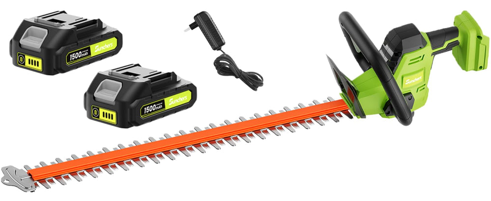 Sunchers 20V Max Hedge Trimmer light green front view