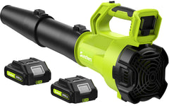SUNCHERS cordless leaf blower front view with two tubes