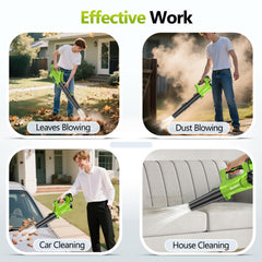 sunchers cordless leaf blower with ergonomic handle close-up