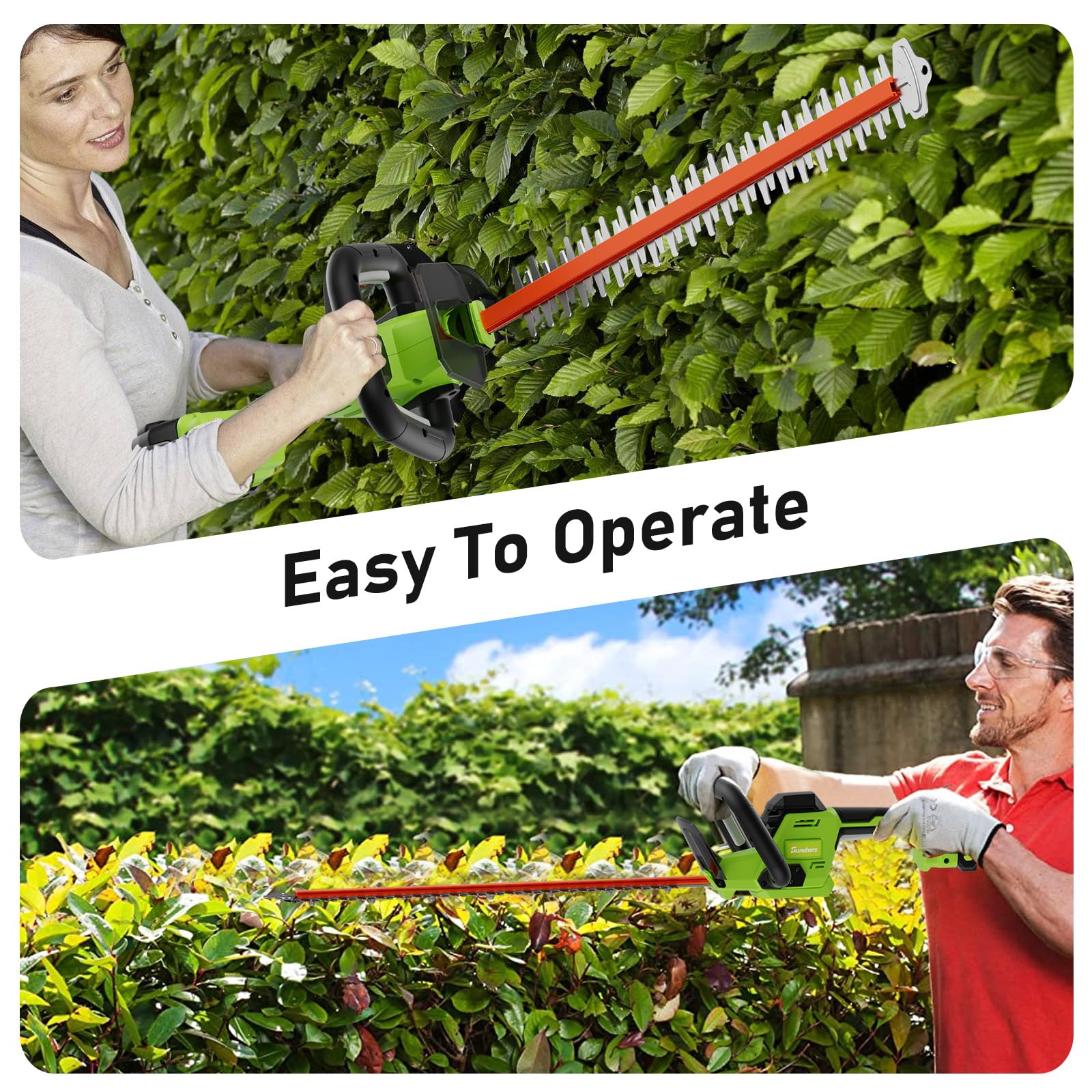 Sunchers hedge trimmer with blade sheath for safety