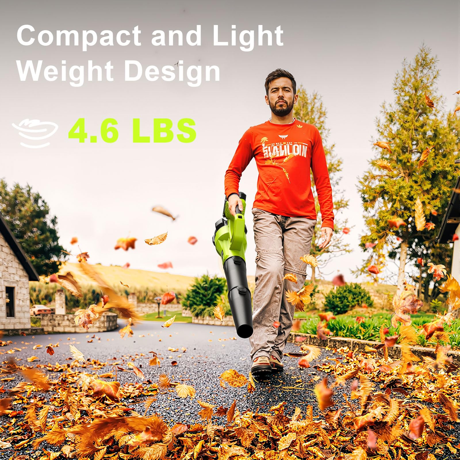 SUNCHERS leaf blower with dual tube design