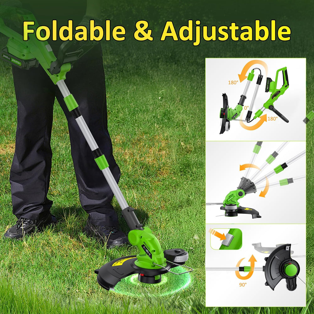 Sunchers trimmer in action trimming grass