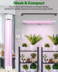 Sunco 2FT LED Grow Light mounted in indoor garden