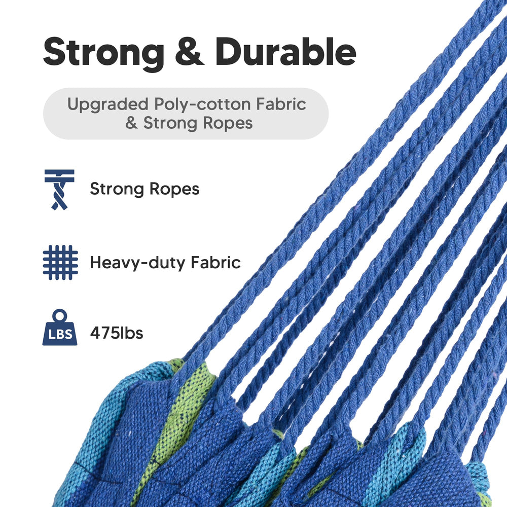 SUNCREAT Double Hammock with handcrafted ropes