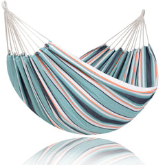 SUNCREAT Extra Large 2 Person Hammock front view in Green and Red
