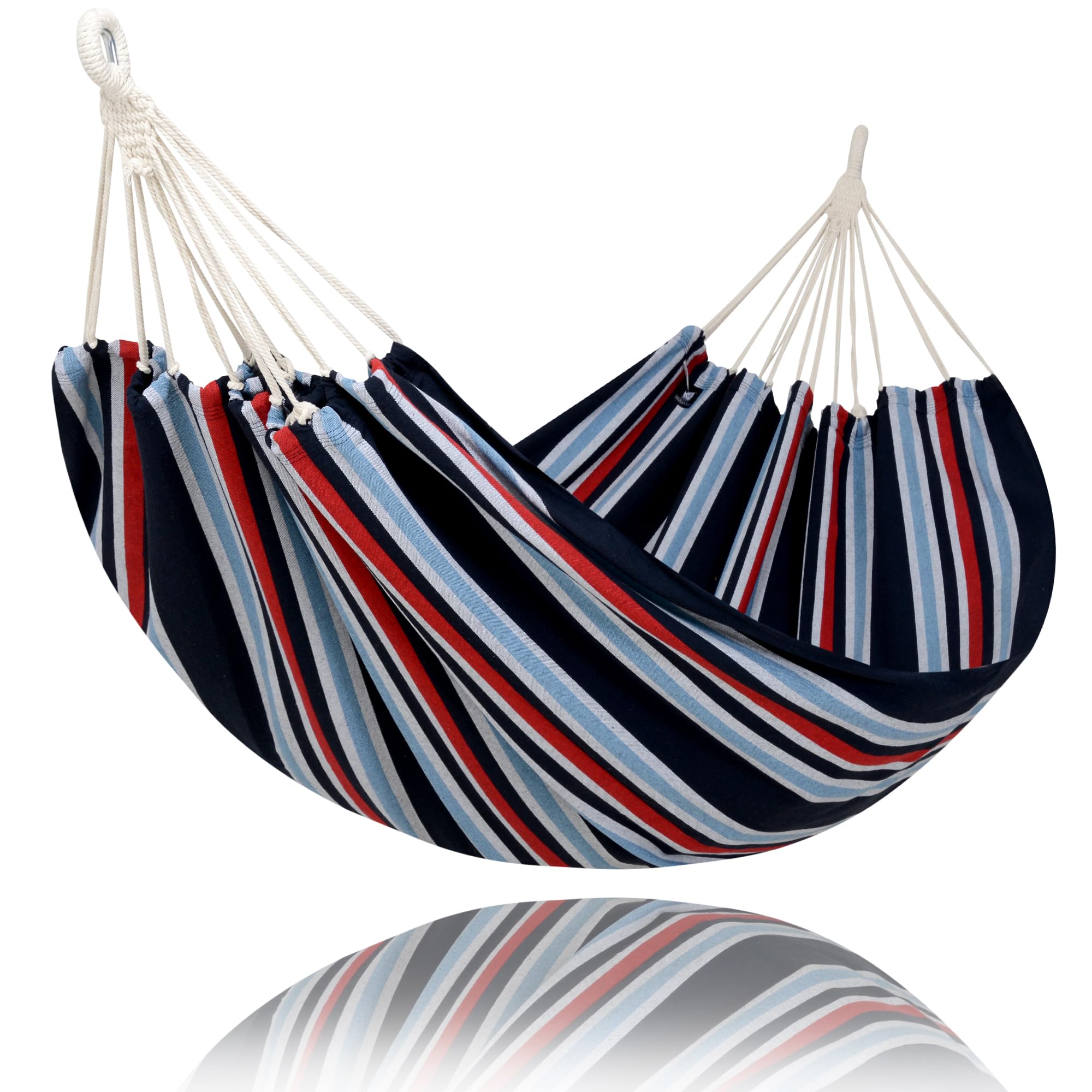 SUNCREAT Extra Large Hammock, Navy & Red front view