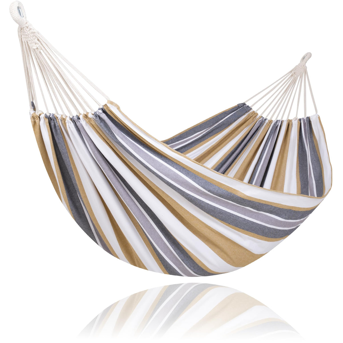 SUNCREAT Large Hammock in coffee stripes, front view