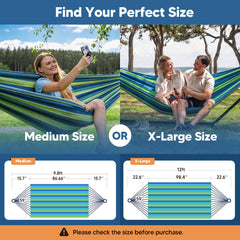 SUNCREAT Medium Hammock set up in a backyard