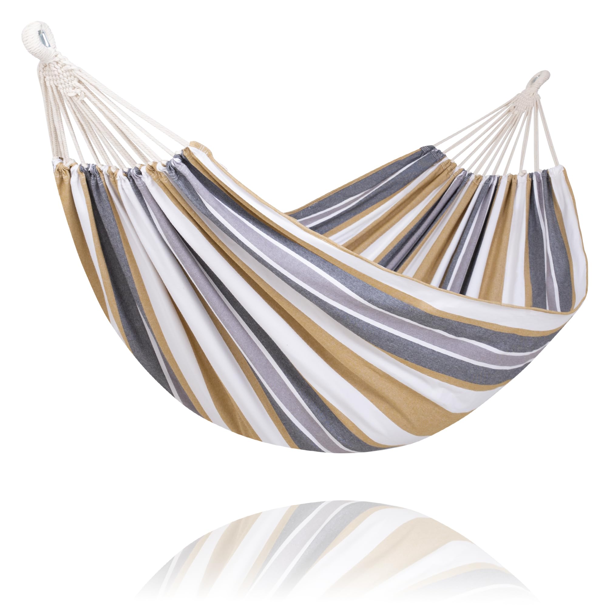 SUNCREAT Outdoor Hammock Coffee Stripes front view
