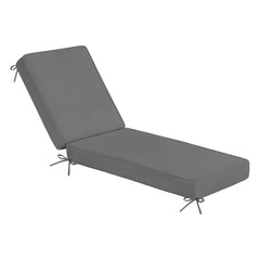 Sundale Outdoor Chaise Lounge Cushion in medium gray, front view
