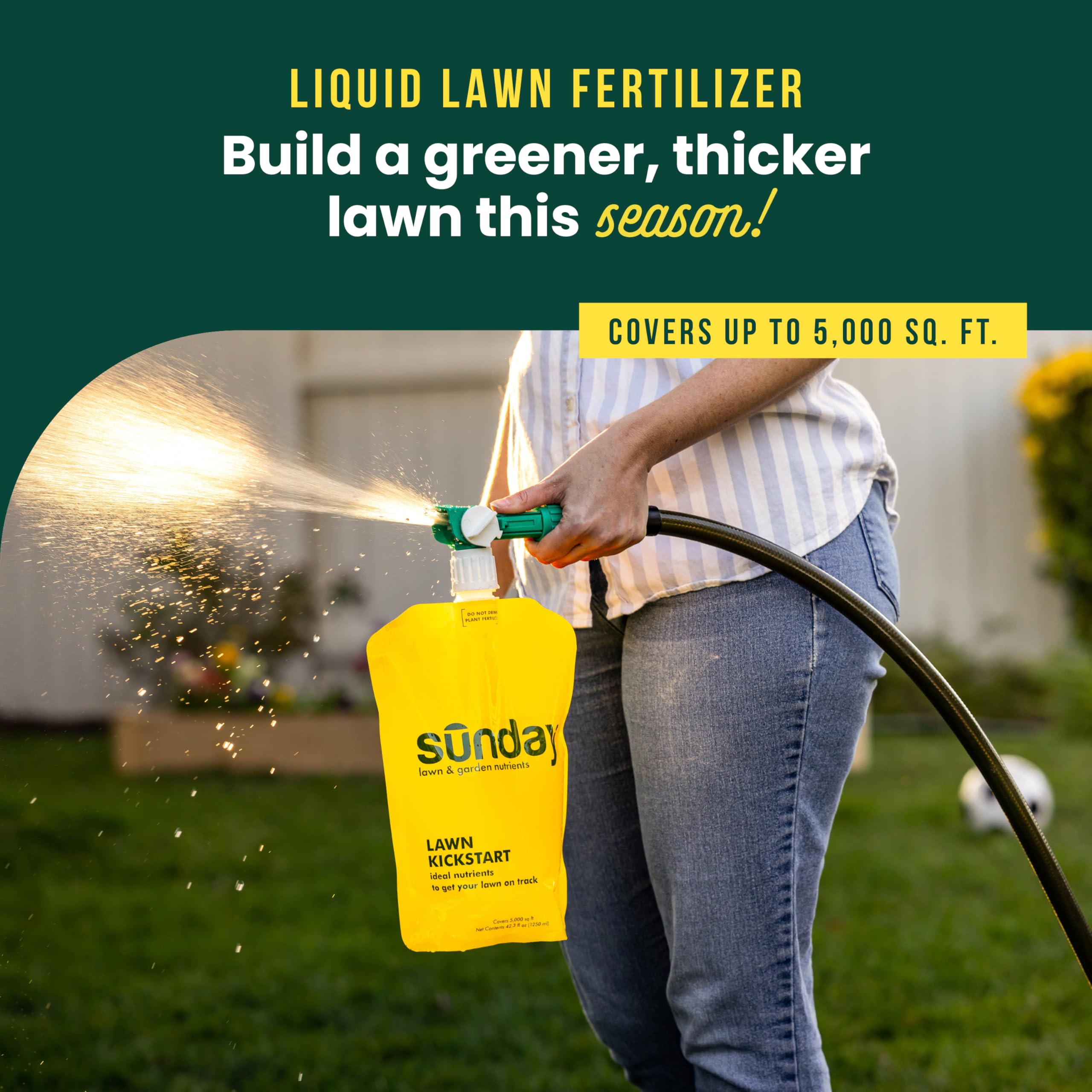 SUNDAY Lawn Kickstart Liquid Fertilizer 42.3 fl oz bottle side view