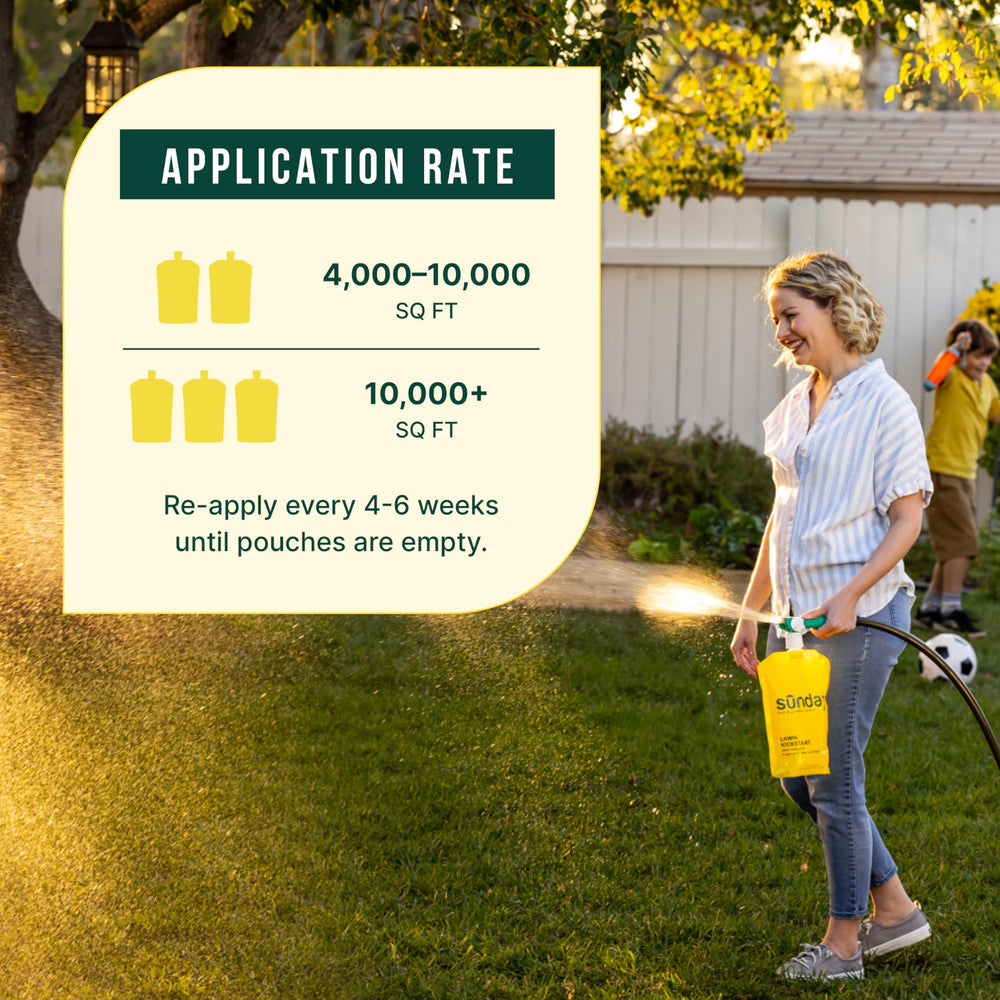 SUNDAY Lawn Kickstart Liquid Fertilizer application process
