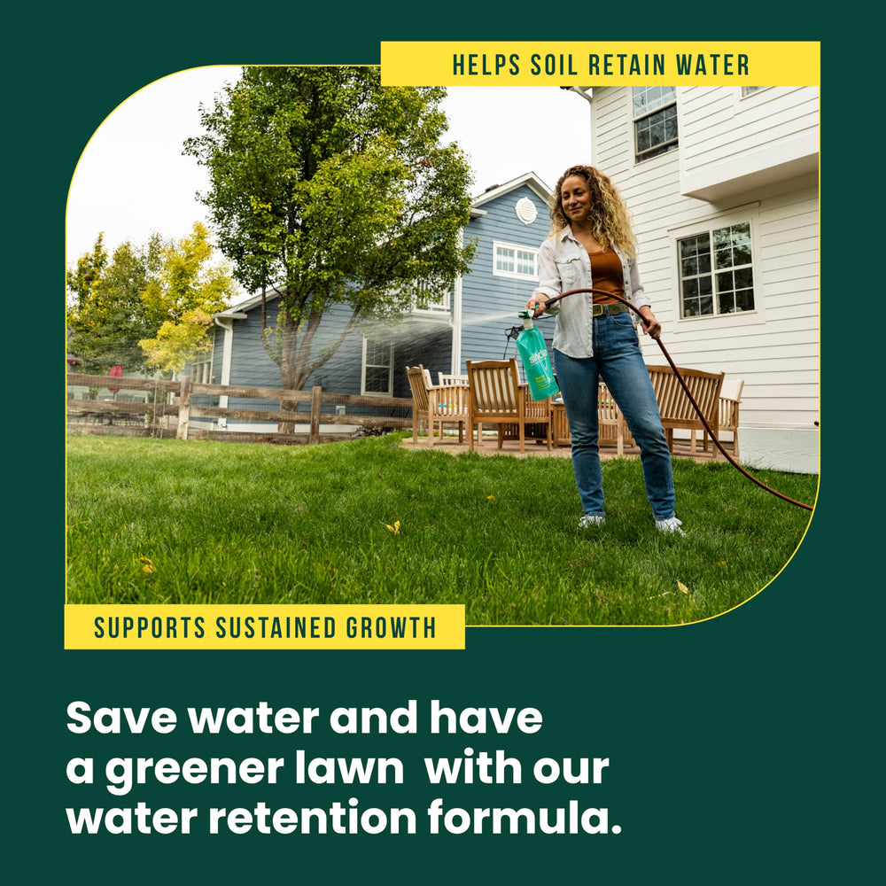 SUNDAY Liquid Lawn Fertilizer application in garden