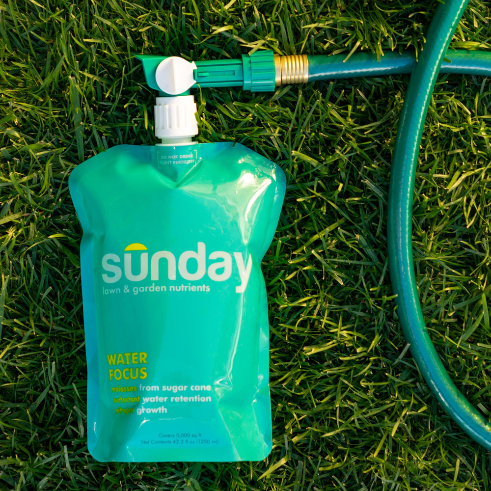SUNDAY Liquid Lawn Fertilizer in use on lawn