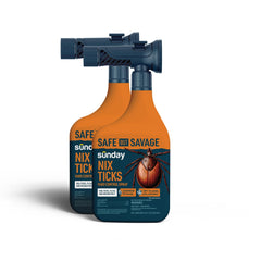 SUNDAY Nix Ticks Yard Spray 32oz teal bottle front view