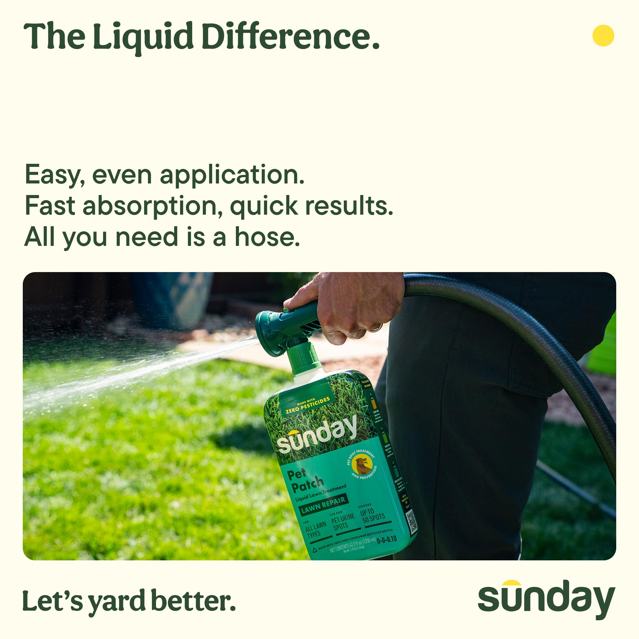 SUNDAY Pet Patch ingredients list on the packaging