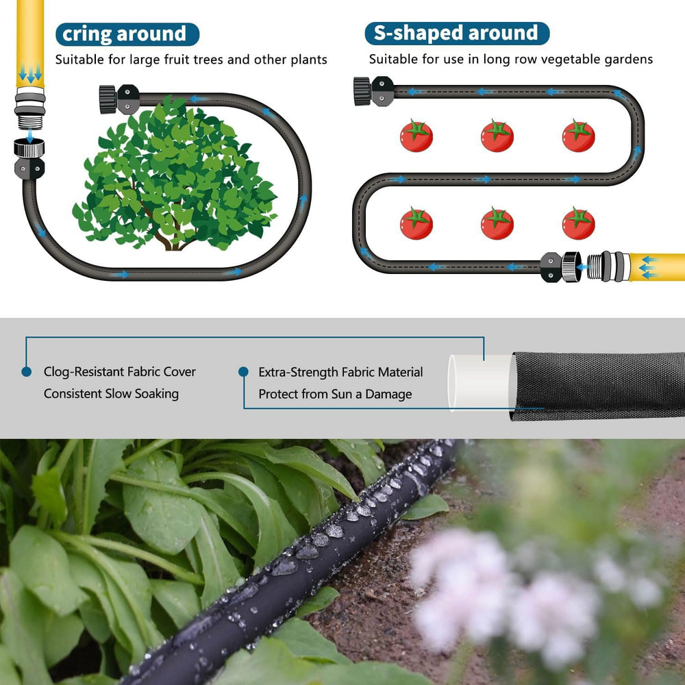Suneed Flat Soaker Hose installation in a garden bed