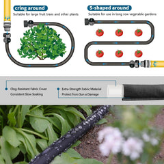 Suneed Flat Soaker Hose installation in a garden bed