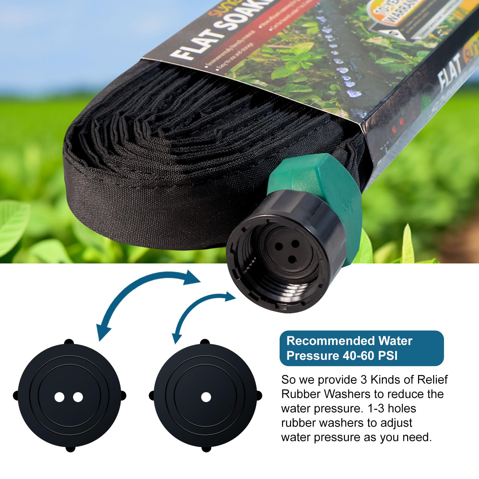 Suneed Flat Soaker Hose rolled up for storage