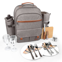 Sunflora Picnic Backpack for 2 persons in Brush Beige front view