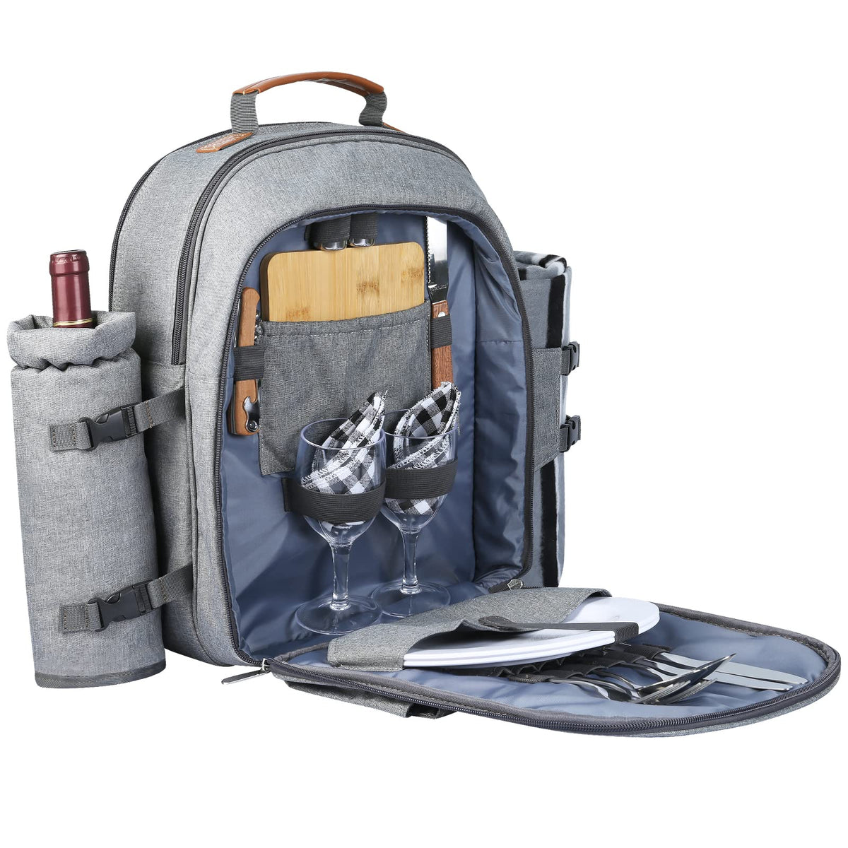 Sunflora Picnic Backpack for 2 persons with gray exterior