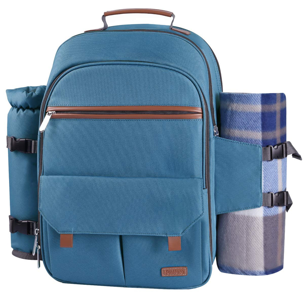 Sunflora Picnic Backpack for 4 in light blue front view