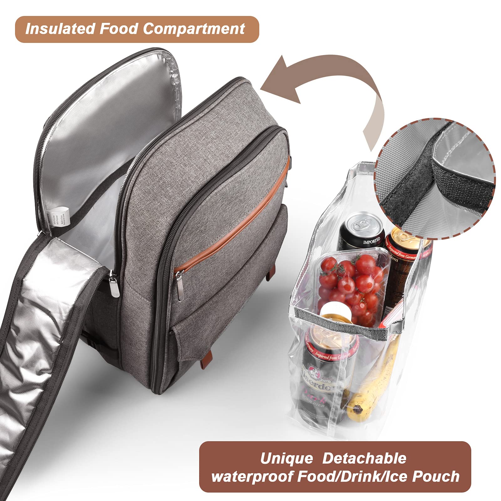 Sunflora Picnic Backpack side view showing ergonomic design