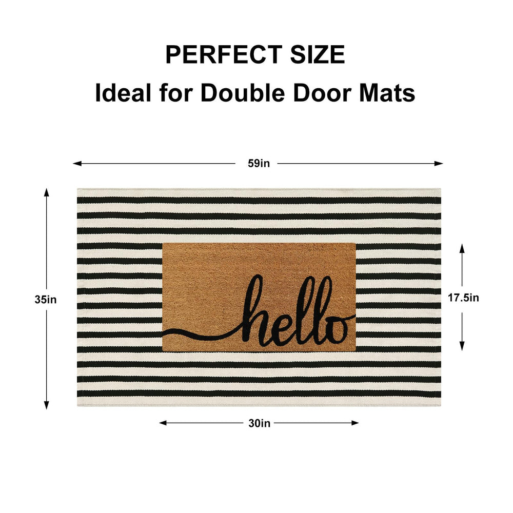 Sungea striped door mat in a modern porch setting