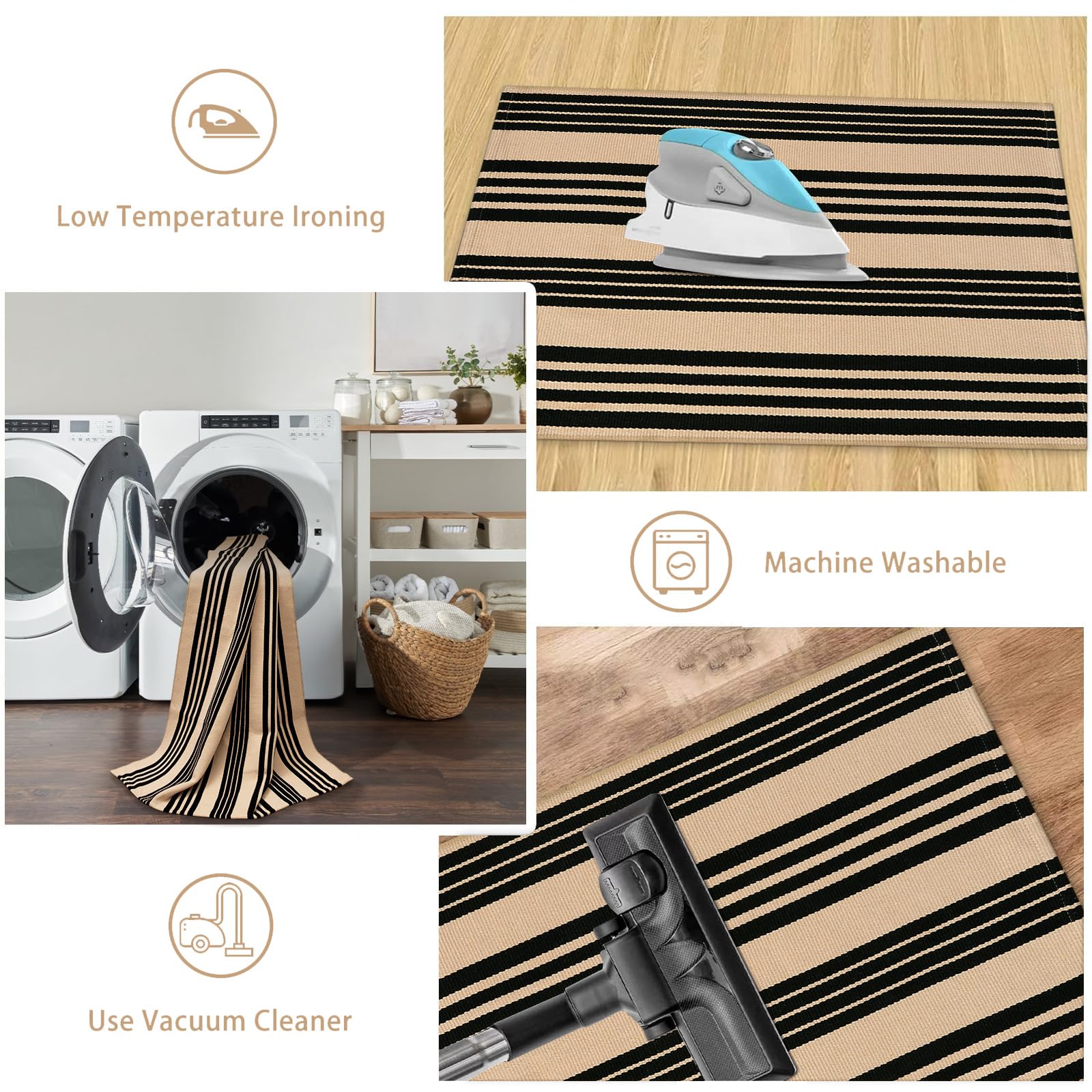 Sungea Striped Outdoor Rug folded for storage