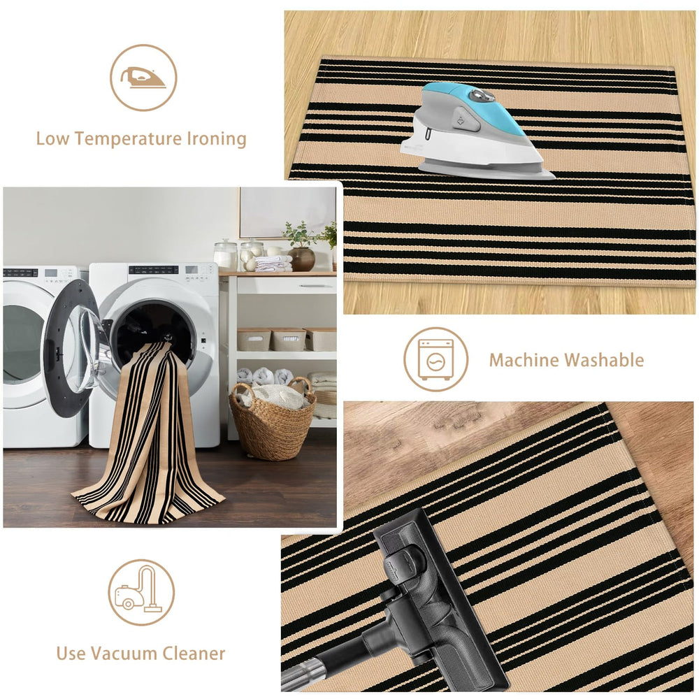 Sungea Striped Outdoor Rug folded for storage
