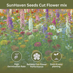 SunHaven Seeds Cut Flower Seed Mix in a garden setting
