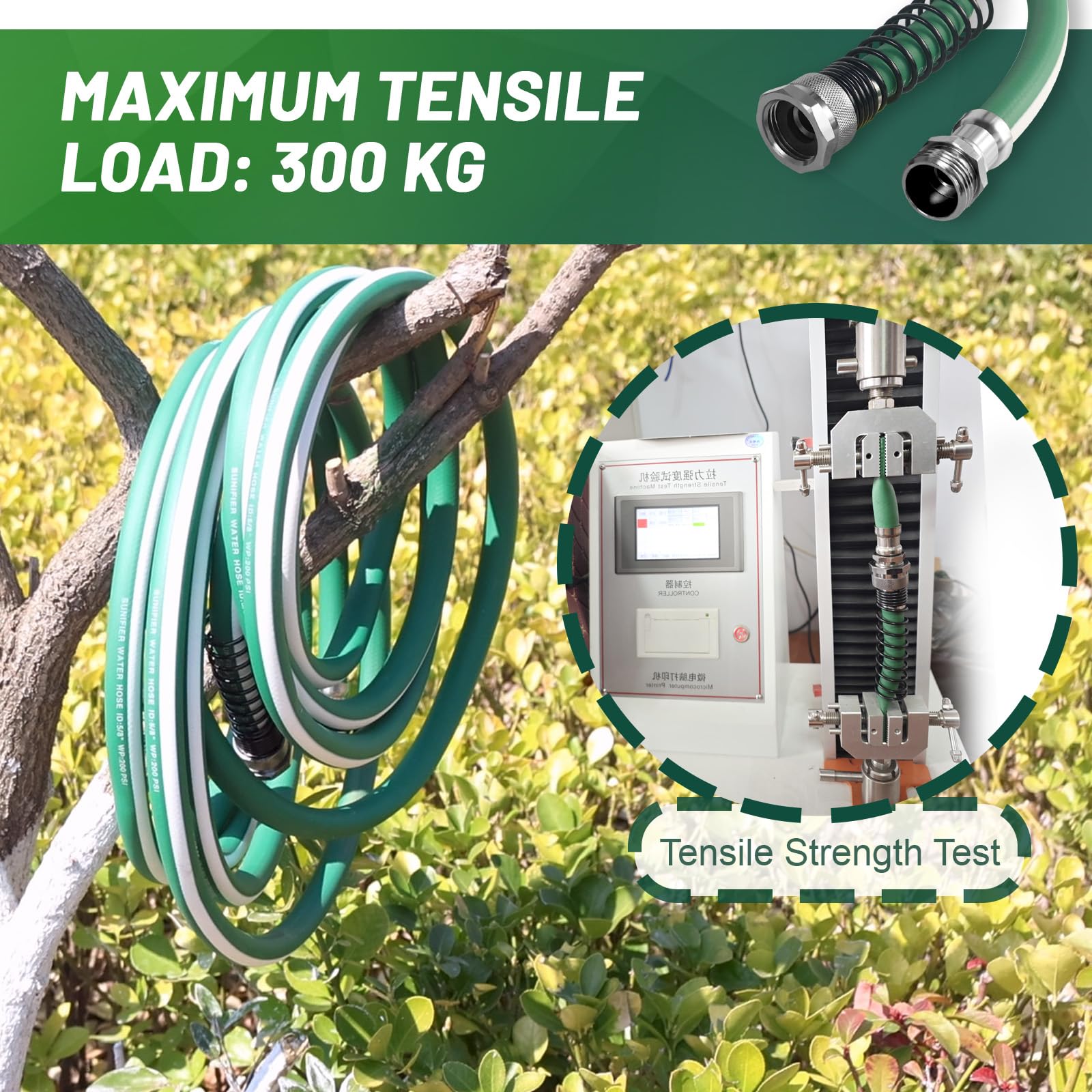 Sunifier garden hose in use watering flower beds