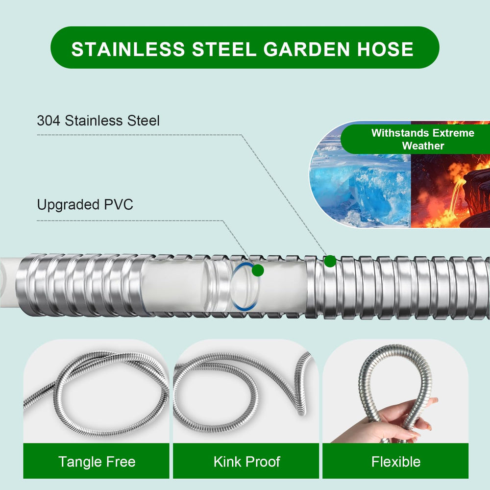 Sunifier Metal Garden Hose 6 ft in garden setting