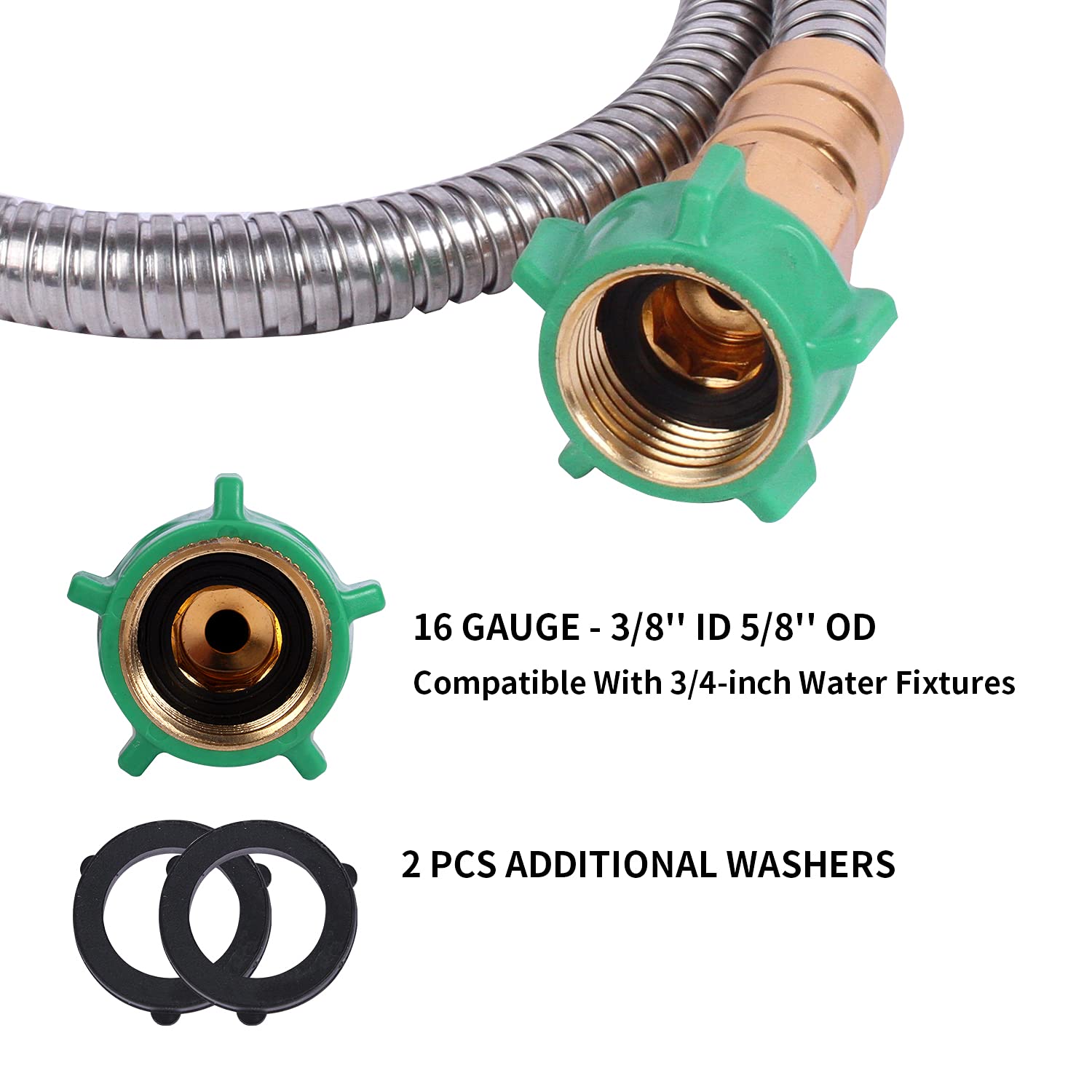 Sunifier Metal Garden Hose 6 ft rolled up for storage