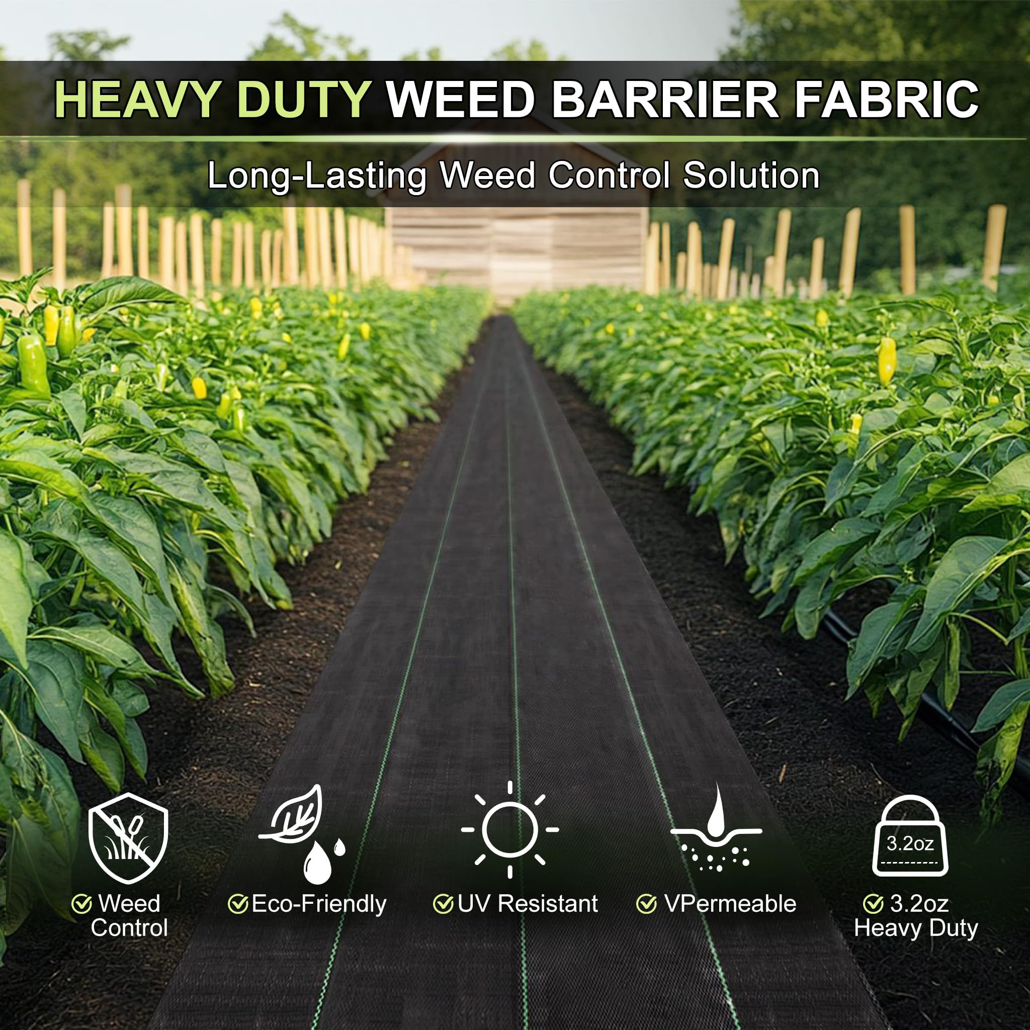 Sunifier weed barrier fabric displayed in packaging