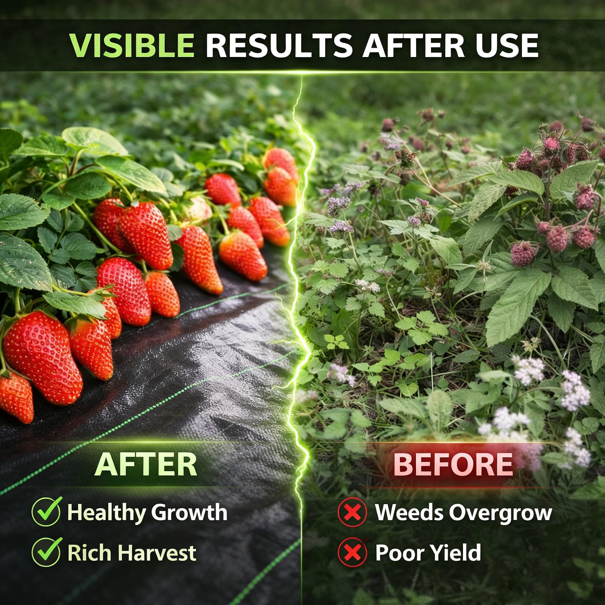 Sunifier weed barrier fabric with alignment stripes