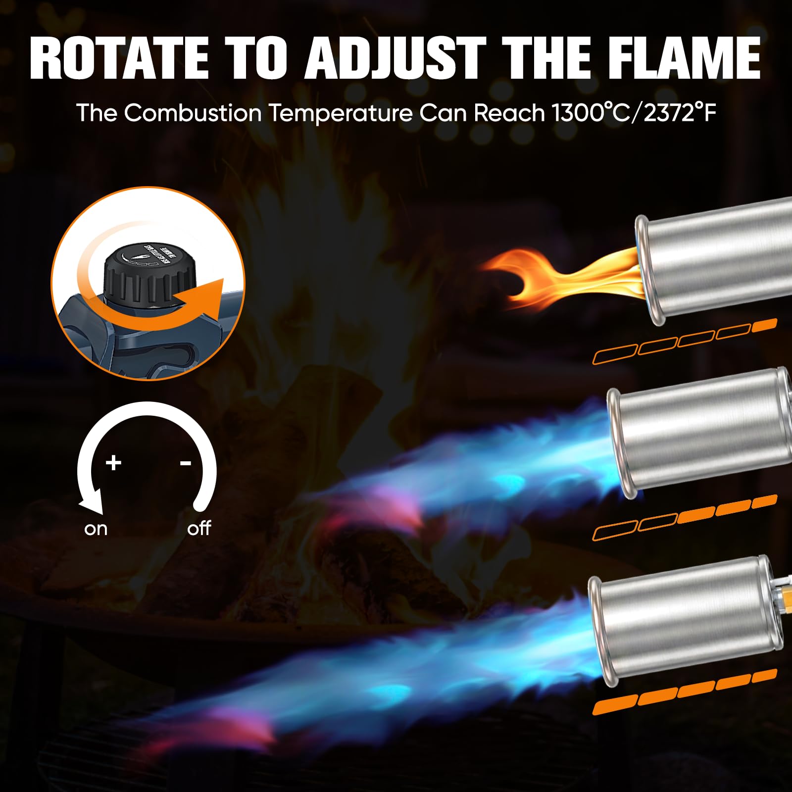 SuniqFyre Propane Torch in use for weed burning on gravel path