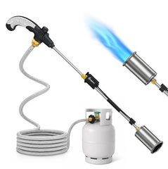 SuniqFyre Propane Torch Weed Burner front view with hose kit