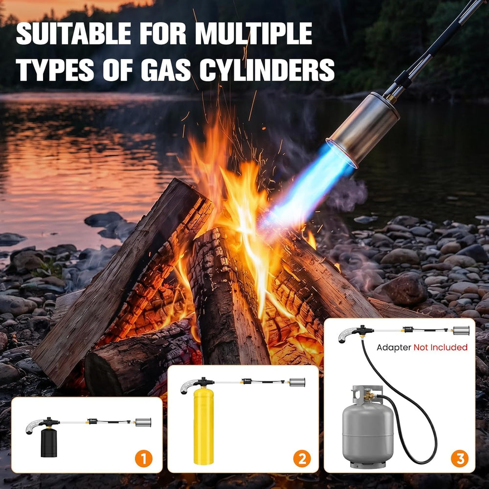 SuniqFyre Propane Torch Weed Burner in a garden