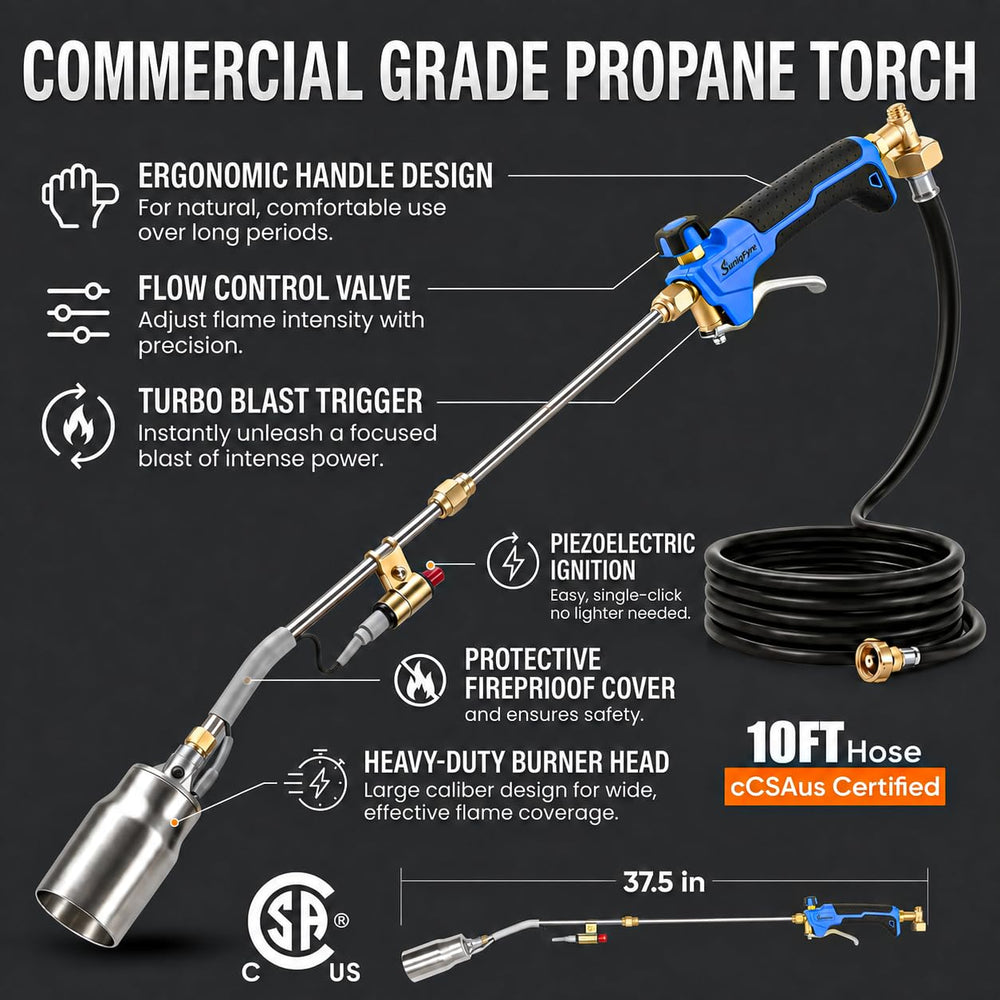 SuniqFyre propane torch weed burner manual and accessories