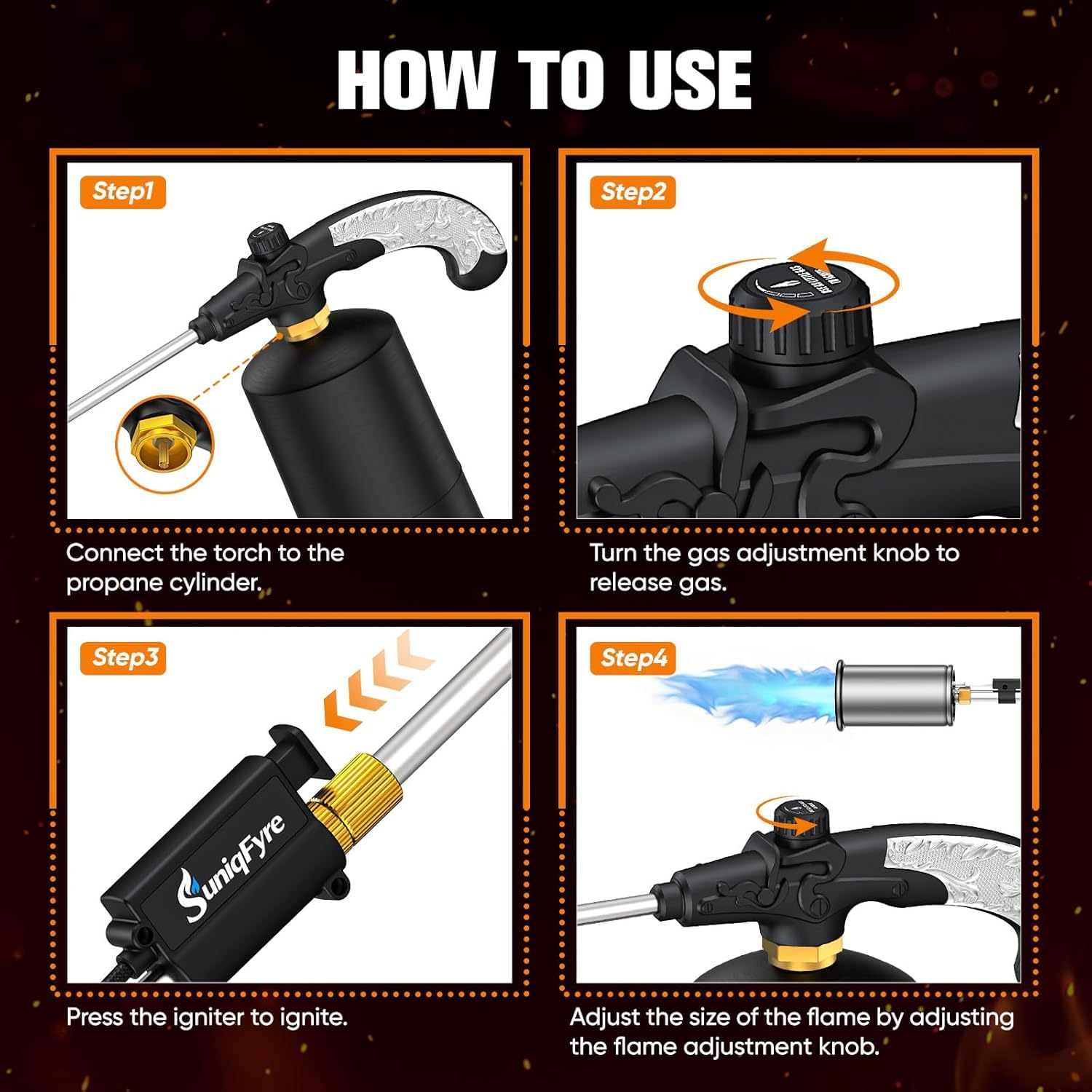 SuniqFyre Propane Torch Weed Burner packaging