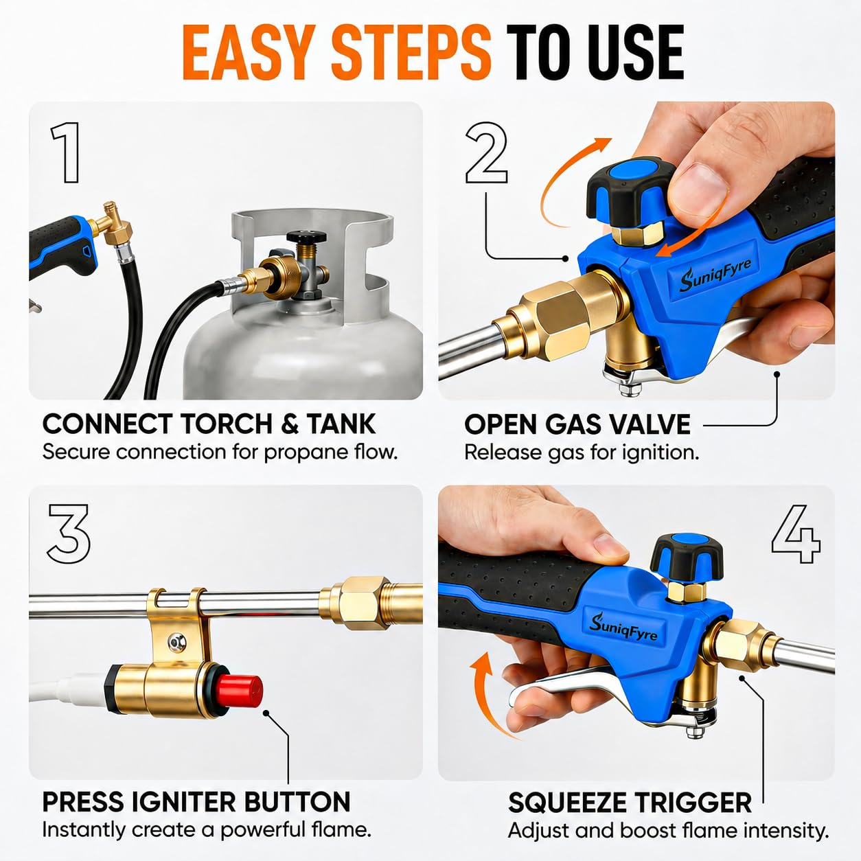 SuniqFyre propane torch weed burner packaging