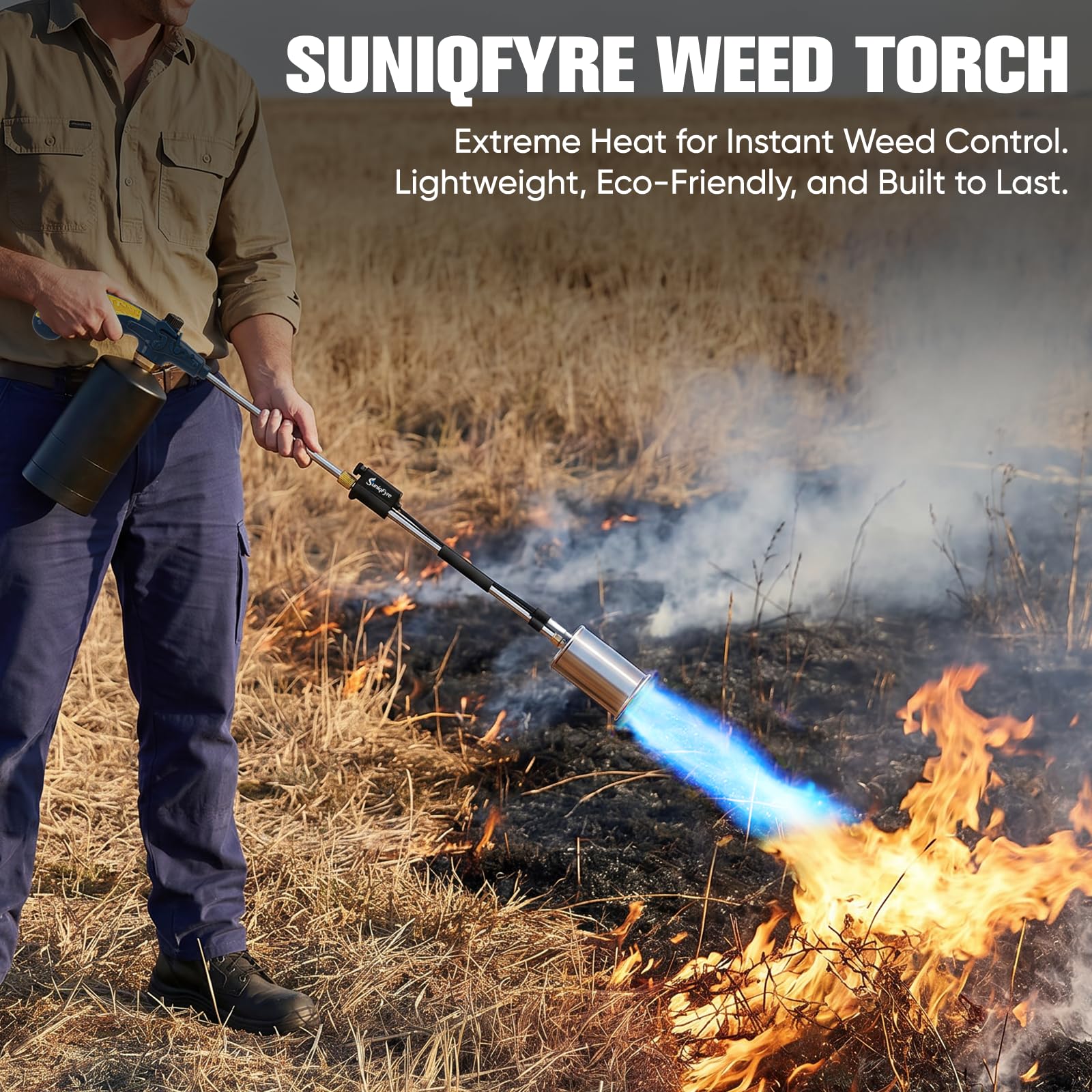 SuniqFyre Propane Torch with ergonomic handle close-up