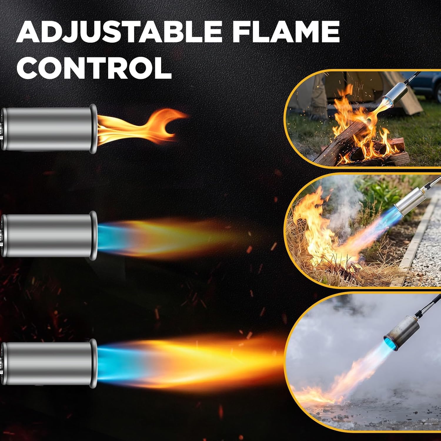 SuniqFyre Weed Torch showing ergonomic handle and extended reach
