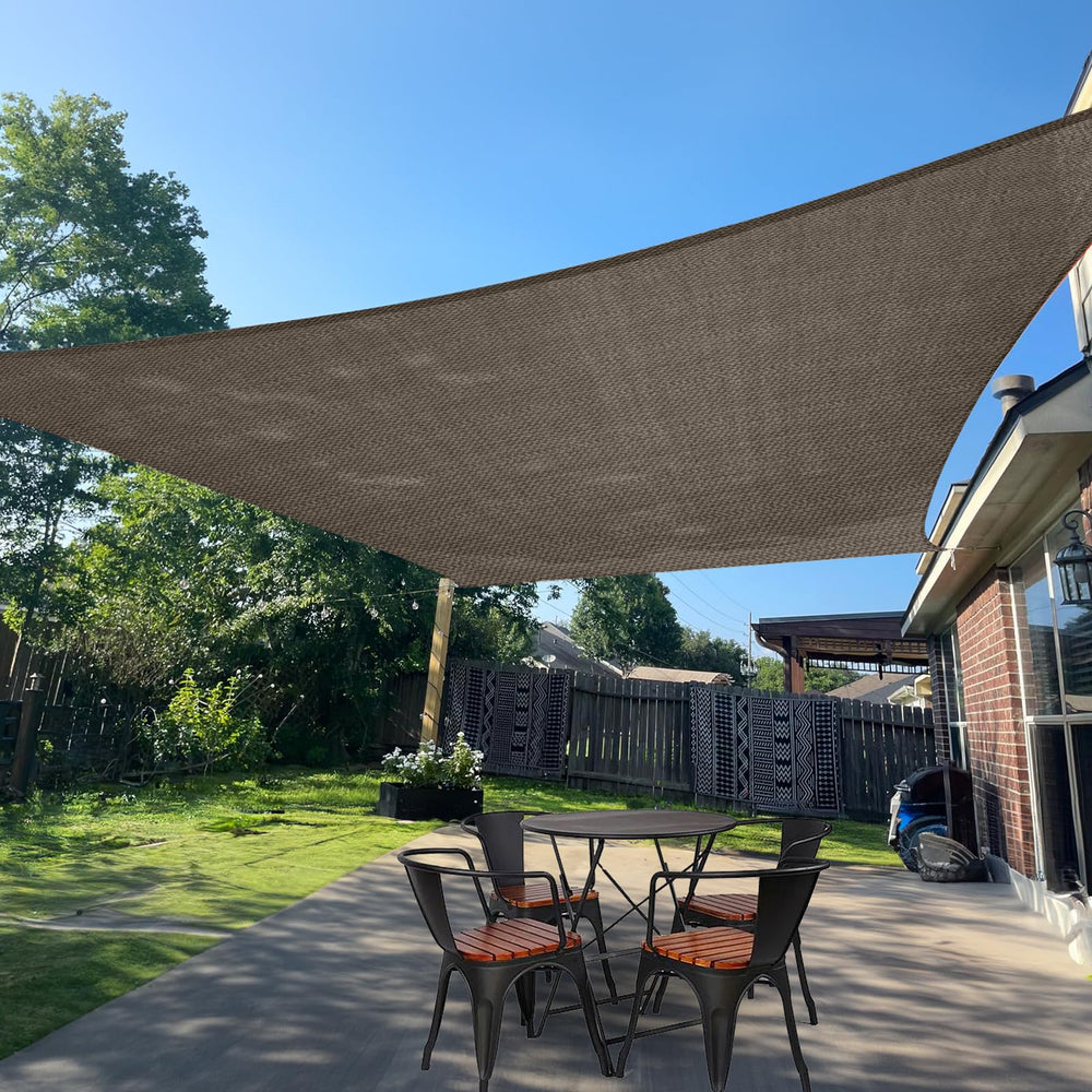 SUNLAX 10' x 13' brown shade sail front view
